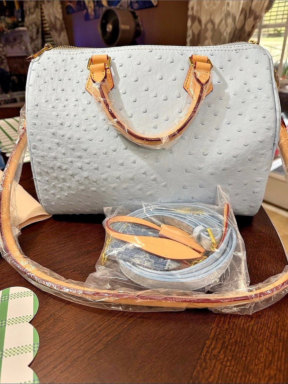 Ostrich Satchel Blue